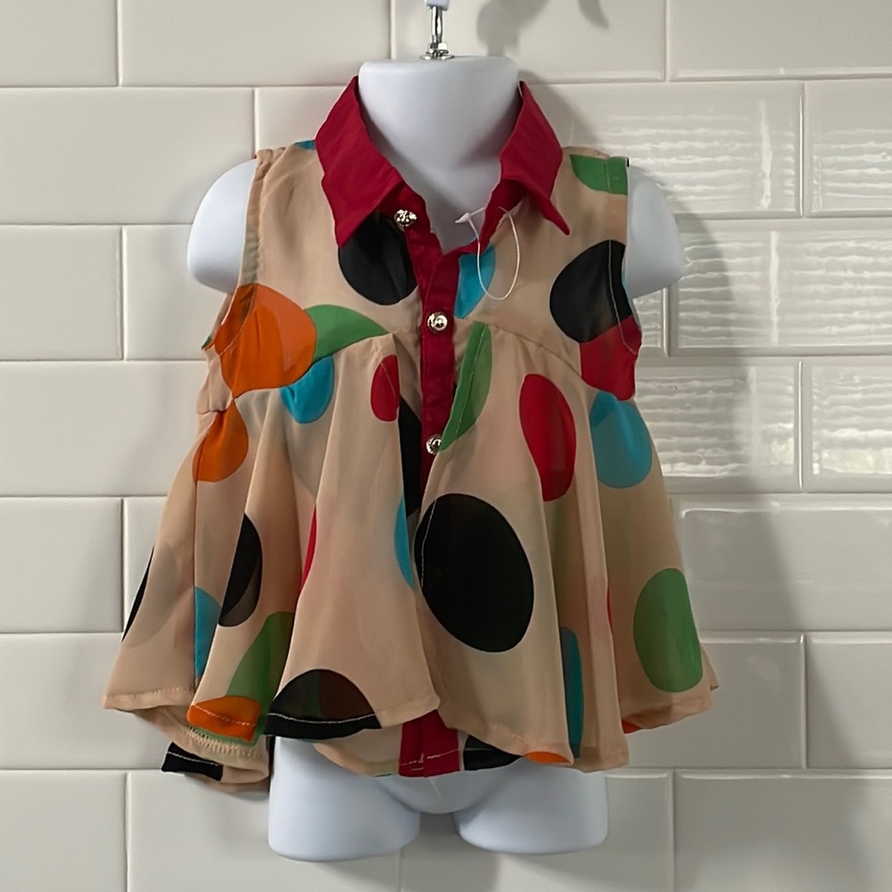 COPY - COPY - Toddler Polka Dot Chiffon Summer Blouse